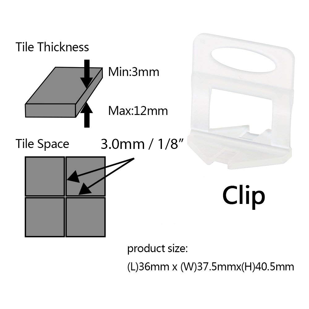 Tile Leveling System Clips - 3.0mm / 1/8