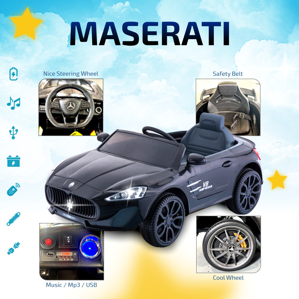 Ride On Car Maserati Ghibli Electric 12v Car with Remote Controle